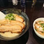 江東区亀戸、らーめんなが田： 炙りチャーシューら－めん (塩) ＆ くずれチャーシューめし