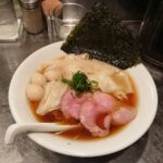 台東区東上野、さんじさん：限定３生揚げ醤油の皮雲呑麺