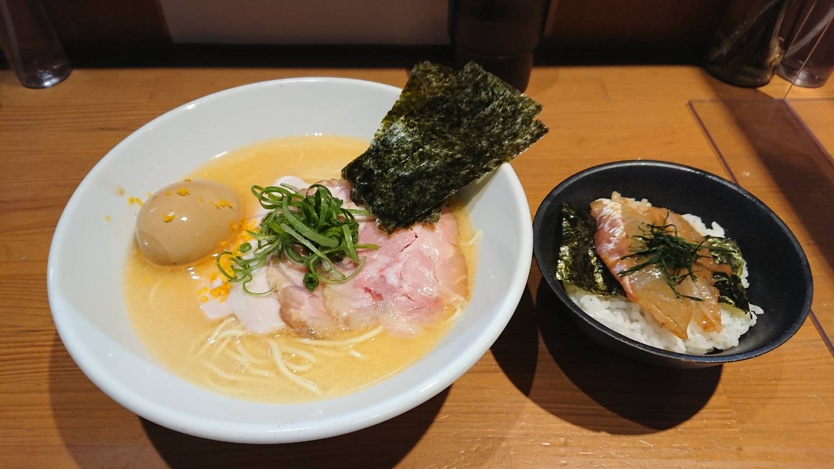 限定金目鯛のしおそば(特製)+金目鯛の漬け茶漬け丼