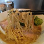 台東区東上野、さんじさん：限定４まゆちゃんの冷や汁蕎麦 (たわやか麺)・スープと麺