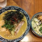 墨田区錦糸、麺や佐市さん：佐市麺+牡蠣飯・真上から