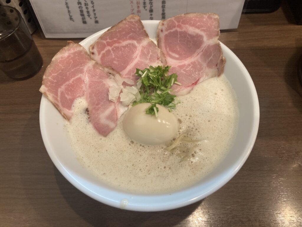 天理市庵治町、麺 leads なかの天理店さん：特製TORI白湯ラーメン＋麺大盛り