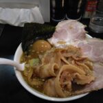 新宿区舟町、一条流がんこ総本家四谷荒木町さん：100SPラーメン(イタヤ貝＋北寄貝)+チャーシュー+つけ玉